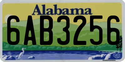 AL license plate 6AB3256