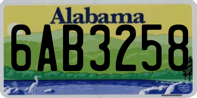 AL license plate 6AB3258