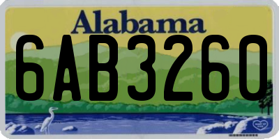AL license plate 6AB3260