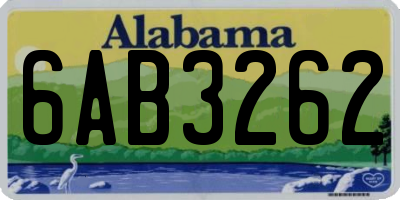 AL license plate 6AB3262