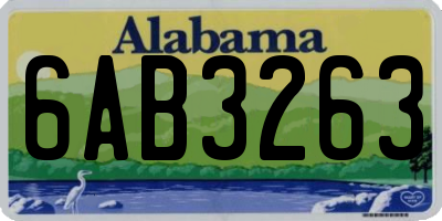 AL license plate 6AB3263