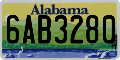 AL license plate 6AB3280
