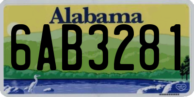 AL license plate 6AB3281