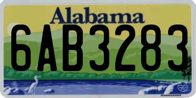 AL license plate 6AB3283