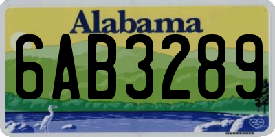 AL license plate 6AB3289