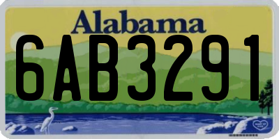 AL license plate 6AB3291