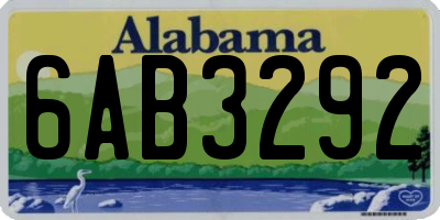 AL license plate 6AB3292