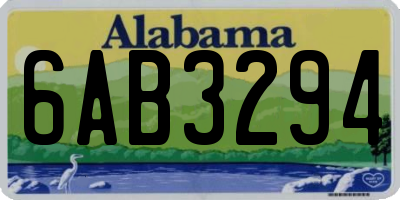 AL license plate 6AB3294
