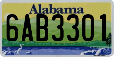 AL license plate 6AB3301