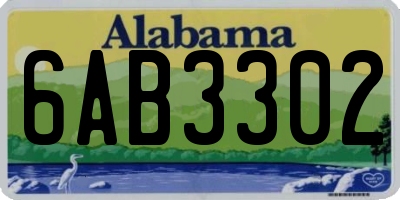 AL license plate 6AB3302
