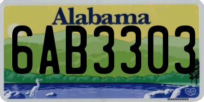 AL license plate 6AB3303