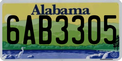 AL license plate 6AB3305
