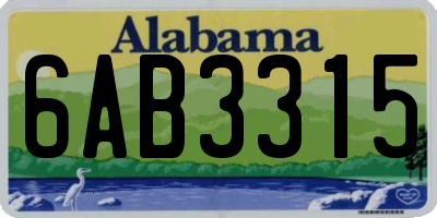AL license plate 6AB3315