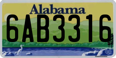 AL license plate 6AB3316