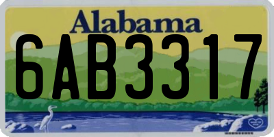 AL license plate 6AB3317