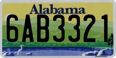 AL license plate 6AB3321