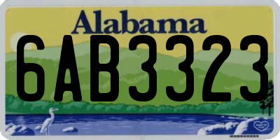 AL license plate 6AB3323