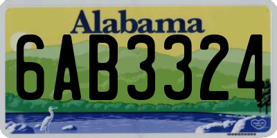 AL license plate 6AB3324