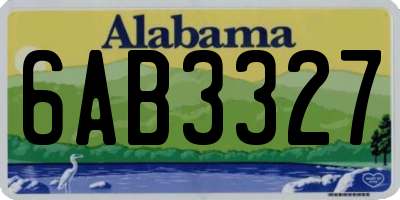 AL license plate 6AB3327