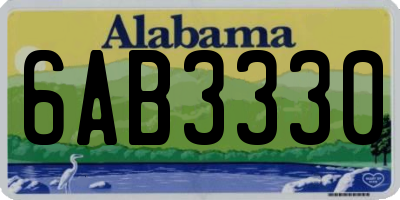 AL license plate 6AB3330