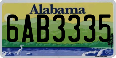 AL license plate 6AB3335