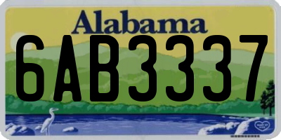 AL license plate 6AB3337