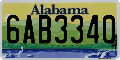 AL license plate 6AB3340