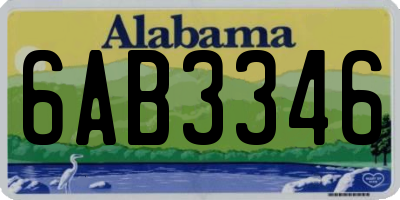 AL license plate 6AB3346