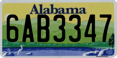 AL license plate 6AB3347