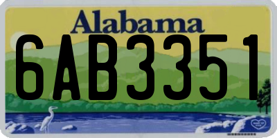 AL license plate 6AB3351