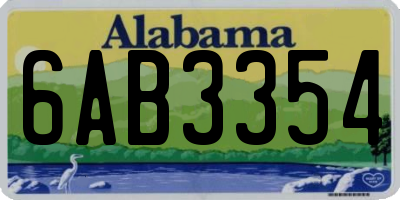 AL license plate 6AB3354