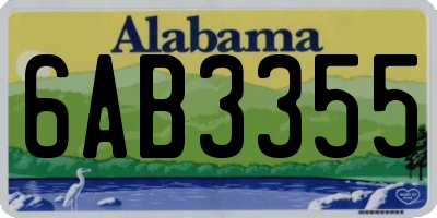 AL license plate 6AB3355