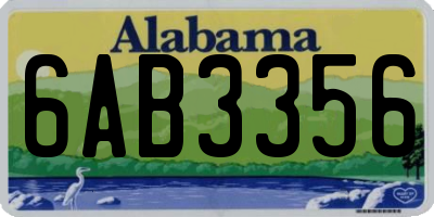 AL license plate 6AB3356