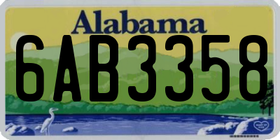 AL license plate 6AB3358