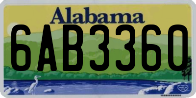 AL license plate 6AB3360