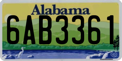 AL license plate 6AB3361