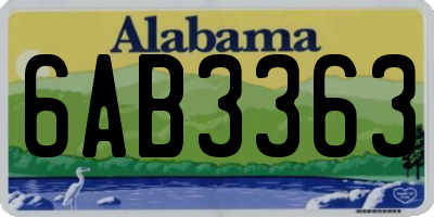 AL license plate 6AB3363