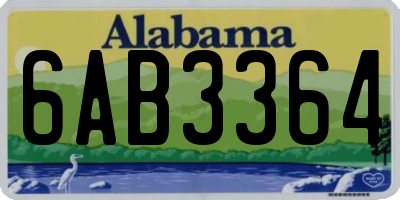 AL license plate 6AB3364