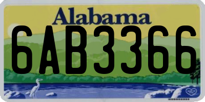 AL license plate 6AB3366