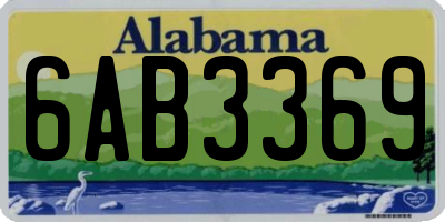AL license plate 6AB3369