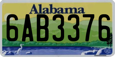 AL license plate 6AB3376