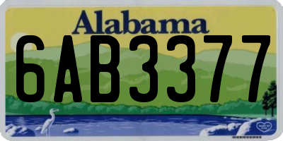 AL license plate 6AB3377