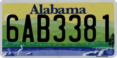 AL license plate 6AB3381