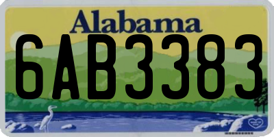 AL license plate 6AB3383