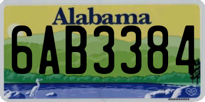 AL license plate 6AB3384