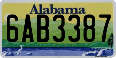 AL license plate 6AB3387