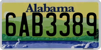 AL license plate 6AB3389