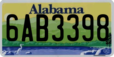 AL license plate 6AB3398