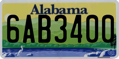 AL license plate 6AB3400