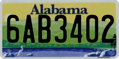 AL license plate 6AB3402